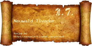 Neuwald Tivadar névjegykártya